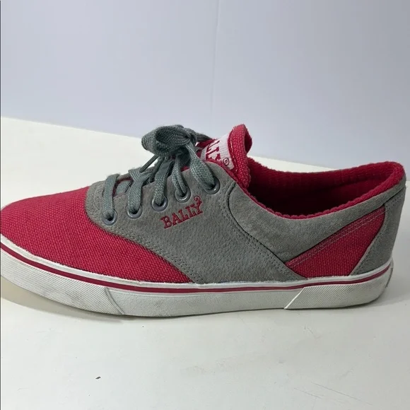 Bally Unisex Red and Gray Sneakers Vibrant Two-Tone Design - Picture 8 of 9